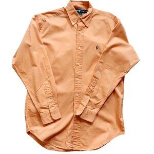 Ralph Lauren Mens Blake Button-Down Shirt S Peach 100% Cotton Preppy Office Play